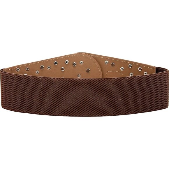 ❤️Butterfly Brown Wide Elastic Stretch Retro Metal Interlock Buckle Belt - Picture 4 of 6